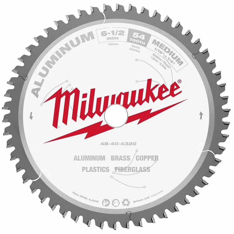 Milwaukee 6-1/2" 54T ALUMINUM CSB, 5/8"