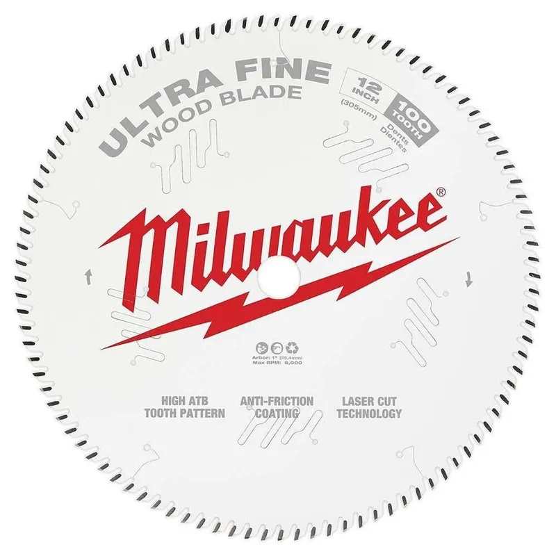 Milwaukee Ultra Fine Finish 12 in. 100 Tooth Circular Saw Blade for Wood and Plastics (1 Pack)