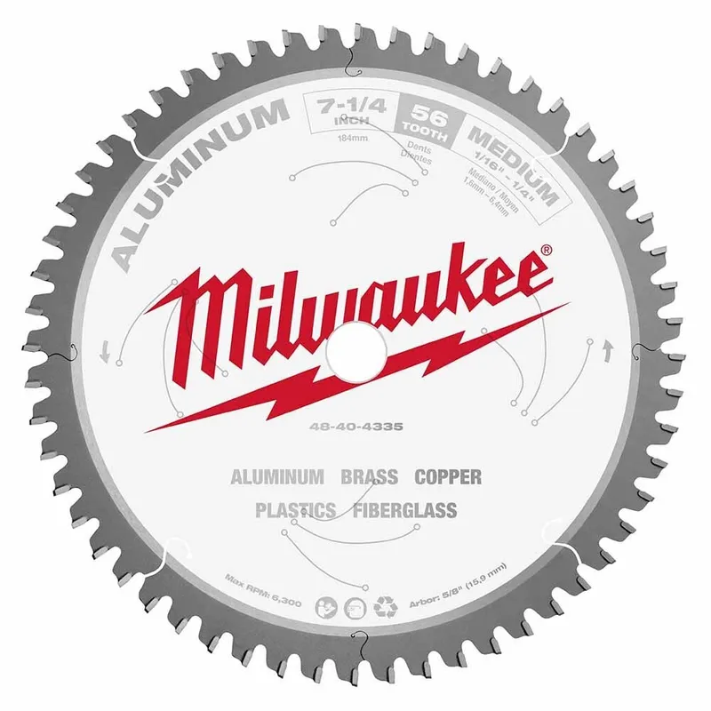 Milwaukee 7-1/4" 56T ALUMINUM CSB, 5/8"