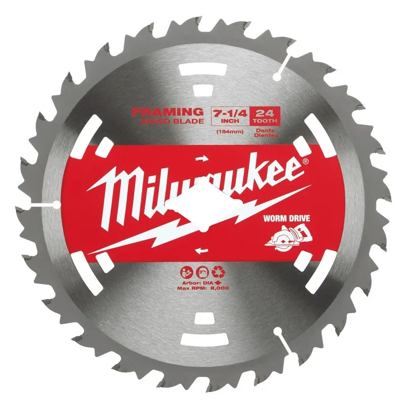 Milwaukee 7-1/4" 24T Construction Worm Drive Framing Contractor Pack (25PK)