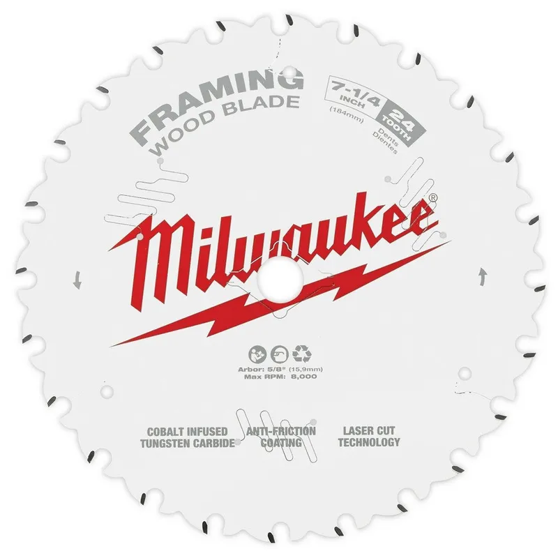 Milwaukee 7-1/4" 24T Framing Circular Saw Blade 2PK