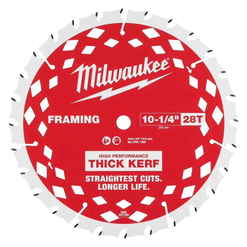 Milwaukee 10-1/4" 28T Thick Kerf Framing Circular Saw Blade
