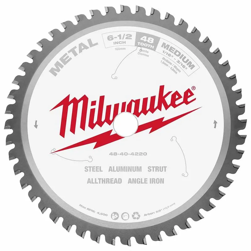 Milwaukee 6-1/2" 48T METAL CSB, 5/8"