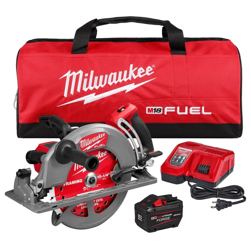Milwaukee M18 FUEL 10-1-4" Rear Handle Circular Saw Kit with Rapid Charger (12.0Ah Battery)
