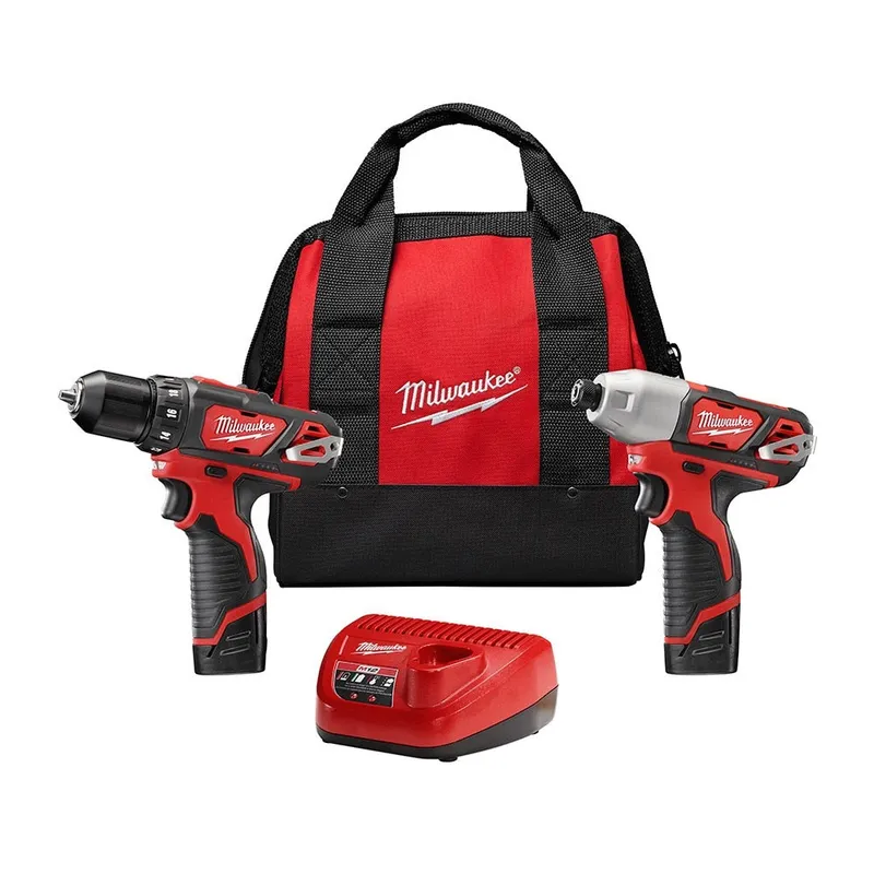 Milwaukee M12 Cordless Combo Drill Kit, 2 Battery