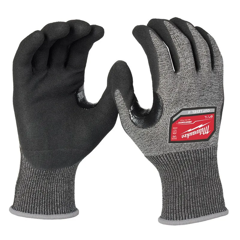 Milwaukee Cut Level 4 High-Dexterity Nitrile Dipped Gloves - L