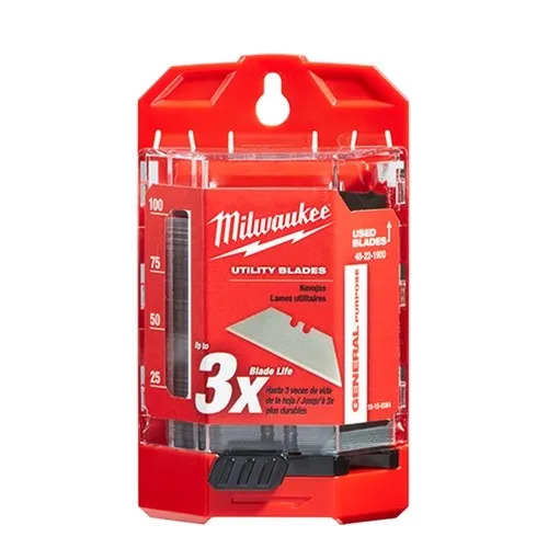 Milwaukee 100 PC General Purpose Utility Blades w/ Dispenser