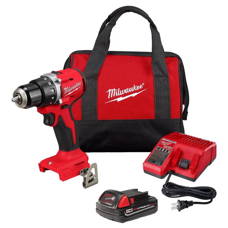 Milwaukee M18 18V Compact Brushless 1/2" Drill Driver Kit 5.7" Length (Kit)