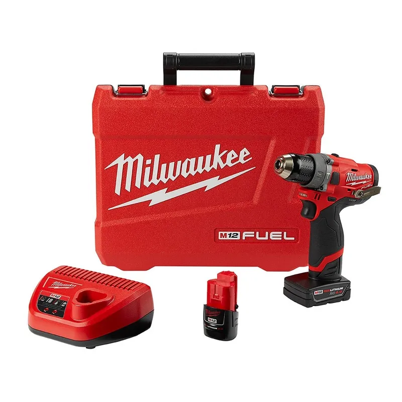 Milwaukee M12 FUEL 1/2" Hammer Drill Kit with Charger and Carrying Case (2 Batteries)