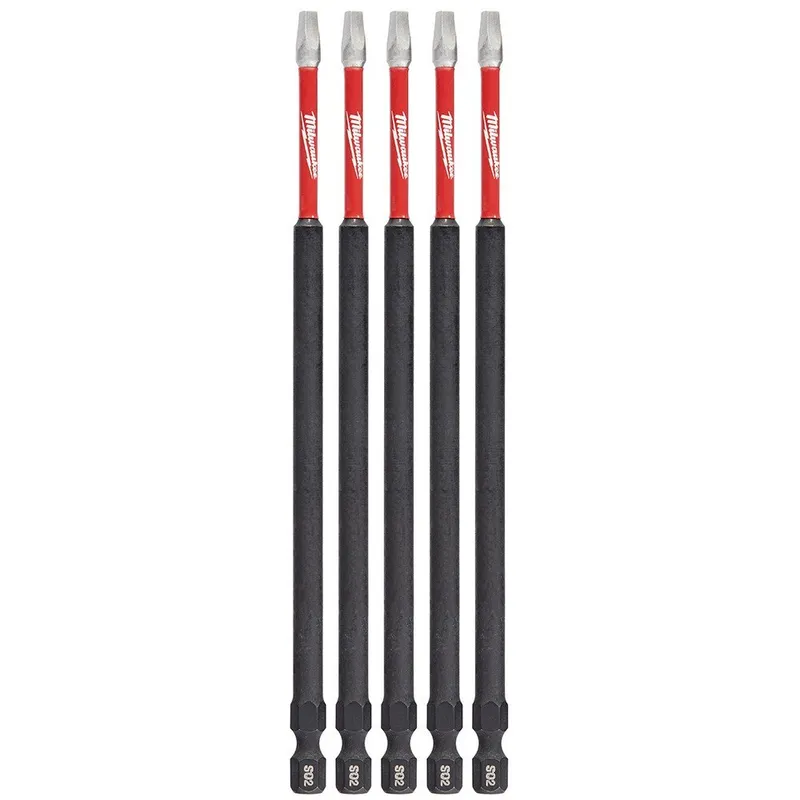 Milwaukee SHOCKWAVE 6 in. Square Recessed #2 Power Bit (5 Pack)