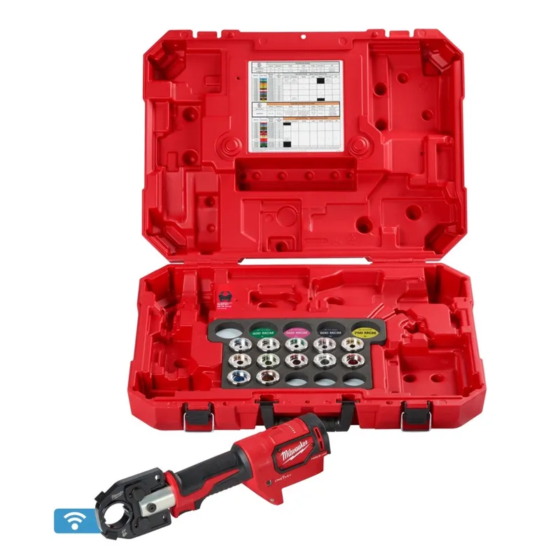 Milwaukee M18 FORCE LOGIC 600 MCM Crimper Tool with #8-350 MCM Aluminum Dies (Kit)