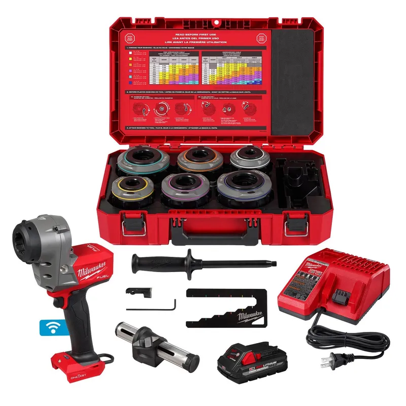 Milwaukee M18 FUEL Covered Conductor Cable Stripper Kit w/ Adjustable Bushings