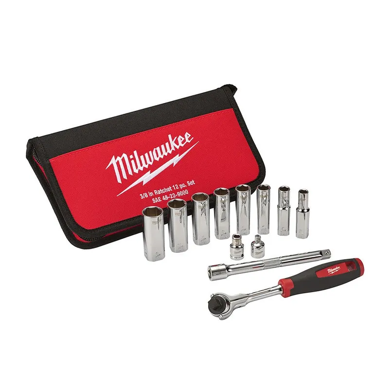 Milwaukee 12 Piece 3/8" Drive SAE Socket Set