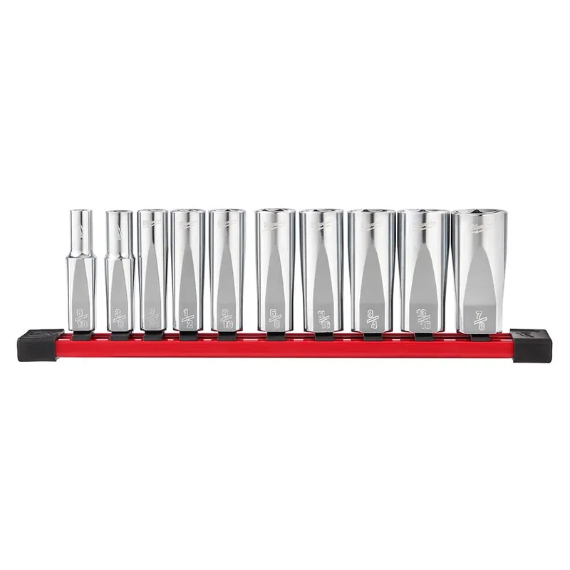 Milwaukee 3/8" Drive 10pc Deep Well Socket Set - SAE
