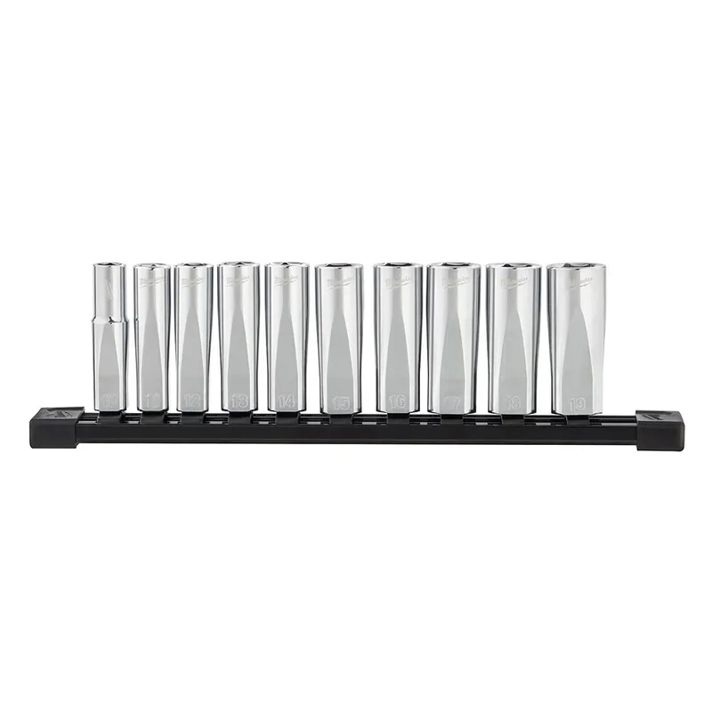 Milwaukee 3/8" Drive 10pc Deep Well Socket Set - Metric