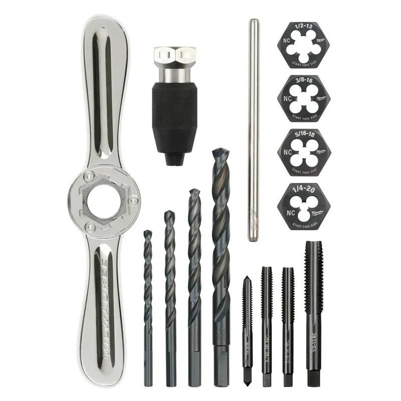 Milwaukee 15PC SAE Tap and Die Set with Hex-LOK 2-in-1 Handle
