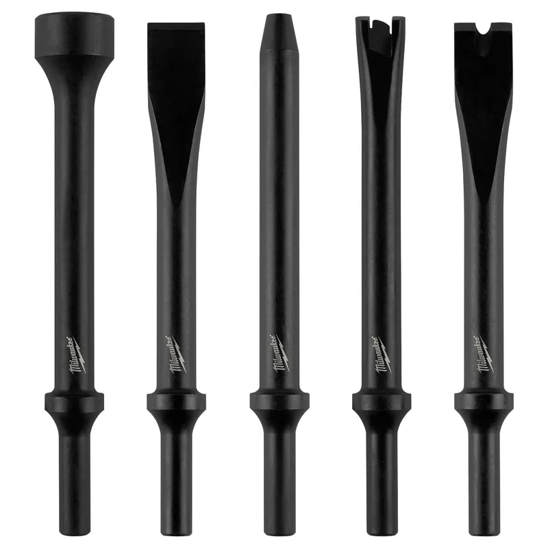 Milwaukee 0.401" Round Shank Steel Hammer Chisel Bit Set (5 Piece)