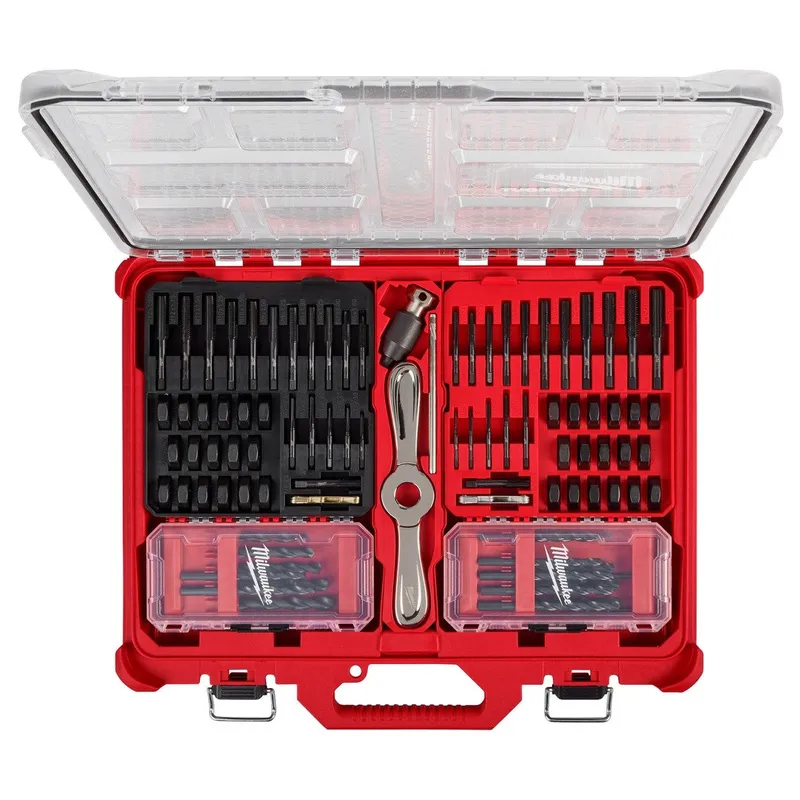 Milwaukee SAE and Metric Tap and Die PACKOUT Set with HEX-LOK 2-in-1 Handle (107 Piece)