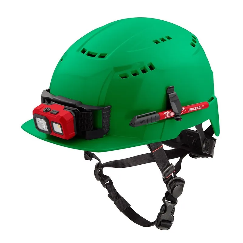 Milwaukee BOLT Green Front Brim Safety Helmet (USA) - Type 2, Class C, Vented