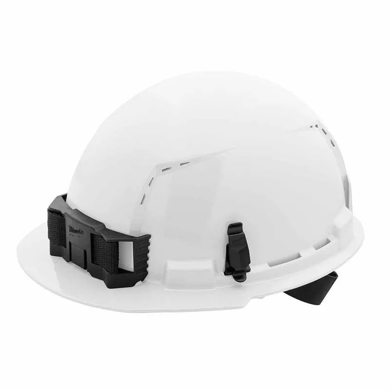 Milwaukee White Front Brim Vented Hard Hat with 4PT Ratcheting Suspension