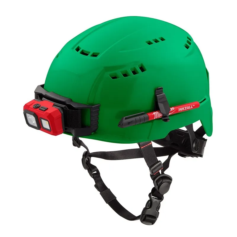Milwaukee BOLT Green Safety Helmet (USA) - Type 2, Class C, Vented