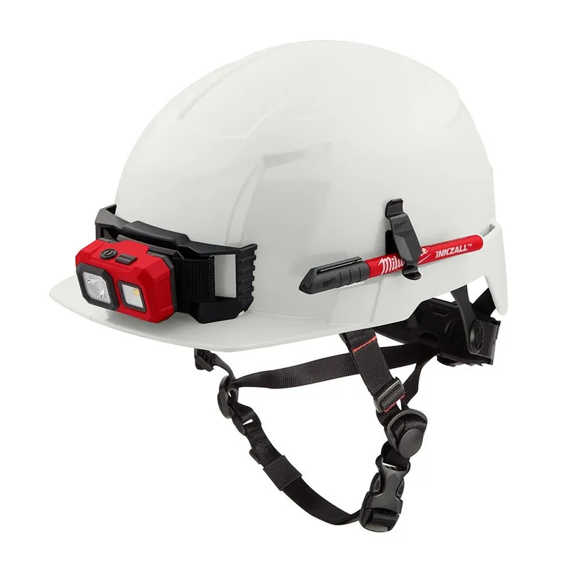 Milwaukee BOLT White Front Brim Safety Helmet (USA) - Type 2, Class E, Non-Vented