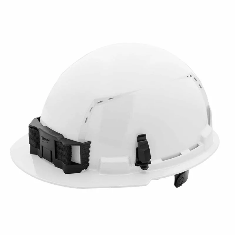 Milwaukee White Front Brim Vented Hard Hat with 6PT Ratcheting Suspension – Type 1 Class C