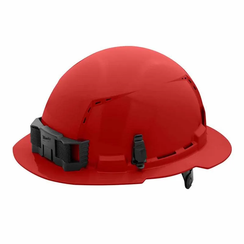 Milwaukee Red Full Brim Vented Hard Hat with 6PT Ratcheting Suspension – Type 1 Class C