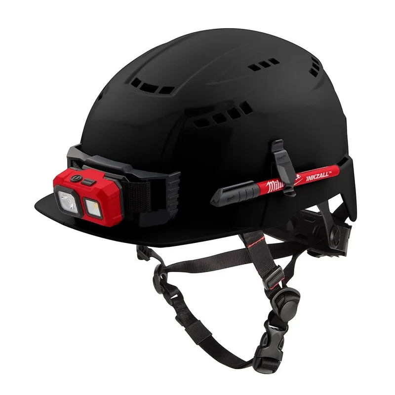 BOLT BLACK FRONT BRIM VENTED SAFETY HELM