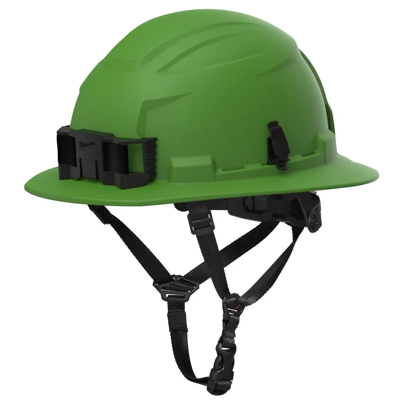 Milwaukee BOLT Green Full Brim Non-Vented Safety Helmet – Type 2, Class E