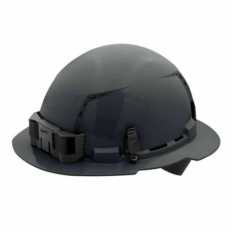Milwaukee Gray Full Brim Vented Hard Hat with 4PT Ratcheting Suspension – Type 1 Class C