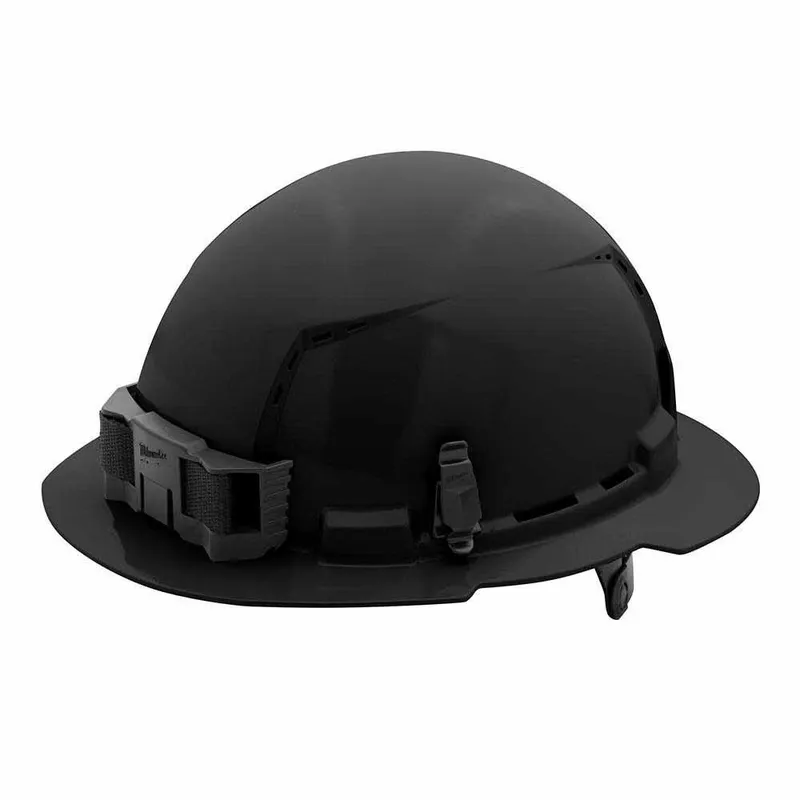 Milwaukee Black Full Brim Vented Hard Hat with 6PT Ratcheting Suspension – Type 1 Class C