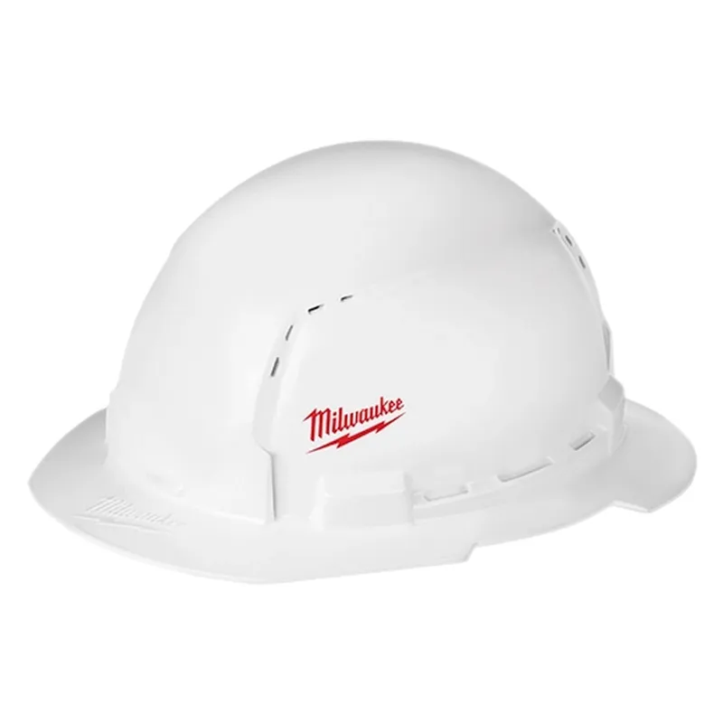 Milwaukee Full Brim Vented Hard Hat with BOLT Accessories Type 1 Class C White 12.5" x 6" x 10.2"