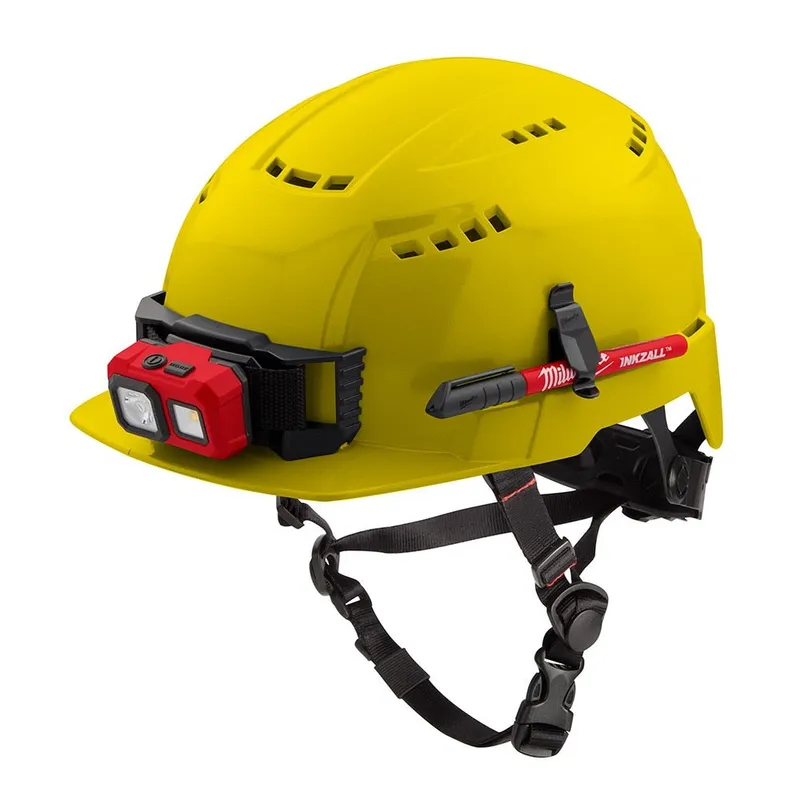 YELLOW FRONT BRIM VENTED SAFETY HELMETS