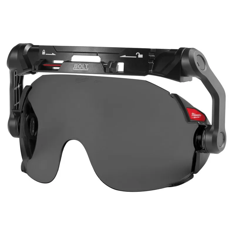 Milwaukee BOLT Eye Visor - Tinted Dual Coat Lens with Head Lamp Mount Bracket (Compatible with Milwaukee Safety Helmets)