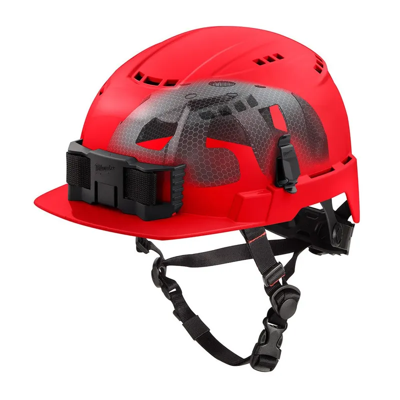 Milwaukee BOLT Red Front Brim Vented Safety Helmet with IMPACT ARMOR Liner (USA) - Type 2, Class C