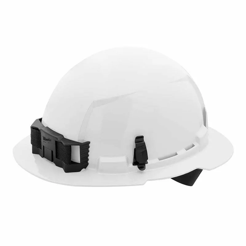 Milwaukee White Full Brim Hard Hat with 4PT Ratcheting Suspension – Type 1 Class E