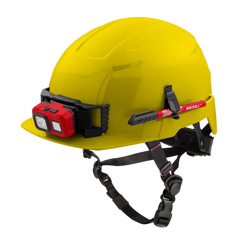 Milwaukee BOLT Yellow Front Brim Safety Helmet (USA) - Type 2, Class E, Non-Vented
