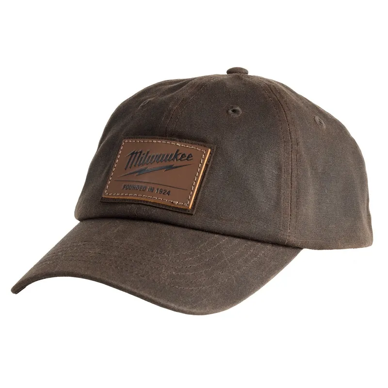 Milwaukee Waxed Canvas Adjustable Hat Water Resistant Flannel Lined Brown