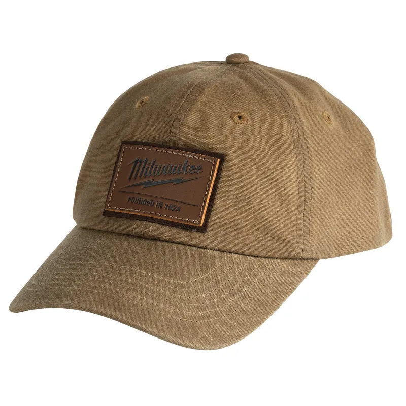 Milwaukee Waxed Canvas Adjustable Hat Water Resistant Flannel Lined Khaki