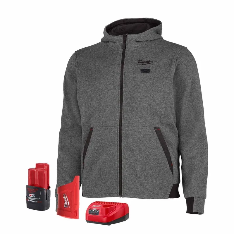 Milwaukee M12 Heated Hoodie Kit - Gray – L
