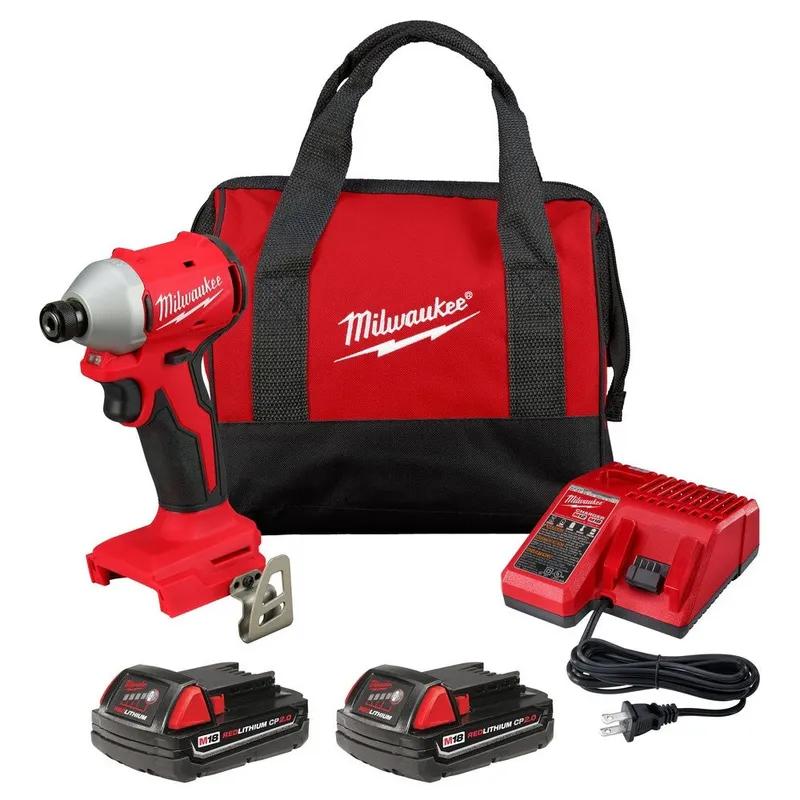 Milwaukee M18 Compact Brushless 1/4" Hex Impact Driver Kit