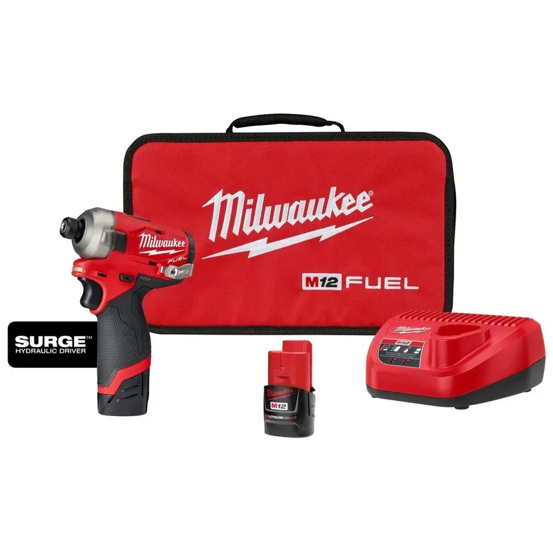 Milwaukee M12 FUEL SURGE 1/4" Hex Hydraulic Driver 2 Battery Kit