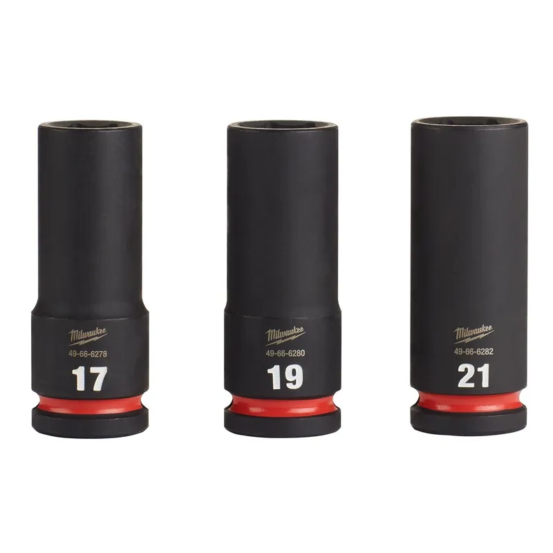 Milwaukee 3PC SHOCKWAVE Impact Duty 1/2" Drive Metric Deep 6 Point Socket Set