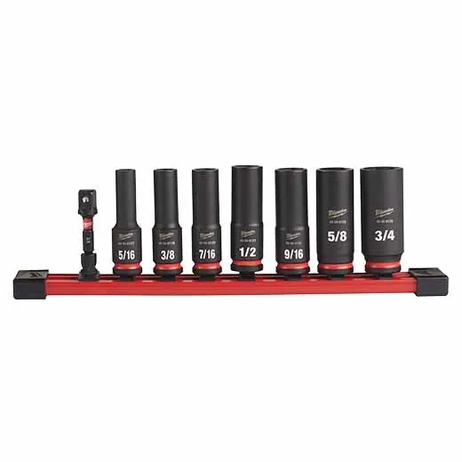 Milwaukee 8PC SHOCKWAVE Impact Duty 3/8" Drive SAE Deep 6 Point Socket Set