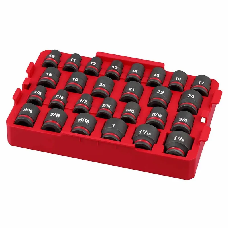 Milwaukee Shockwave Impact Duty Socket 1/2" Drive 27-Piece SAE Tray Set