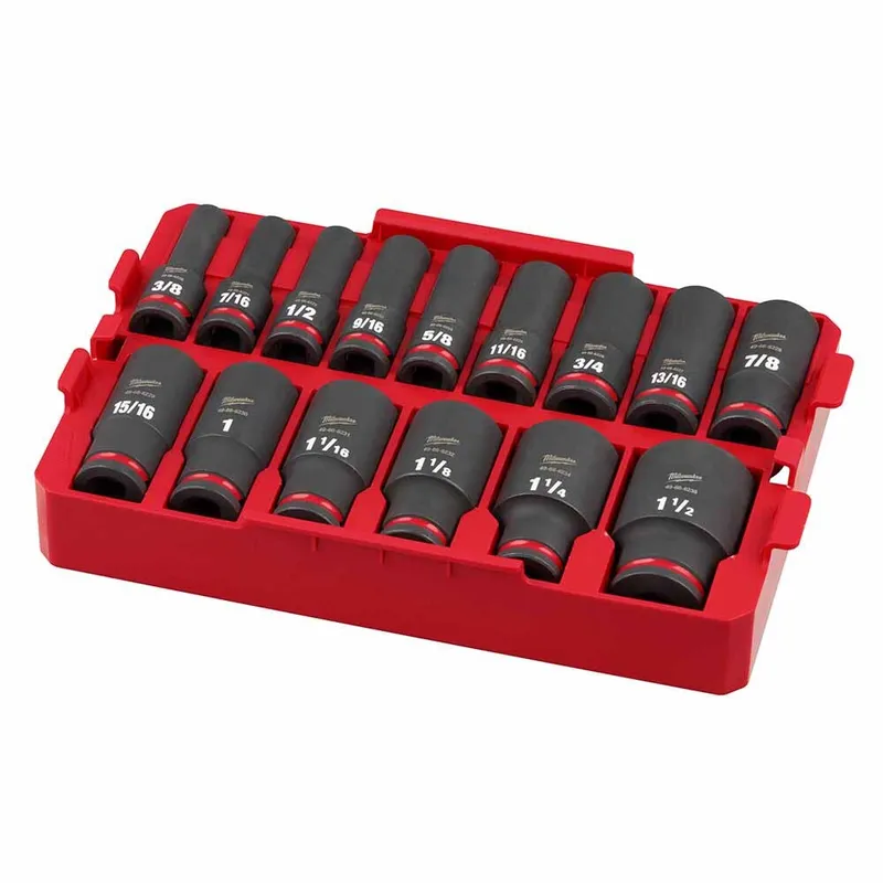 Milwaukee Shockwave Impact Duty Socket 1/2" Drive 15-Piece SAE Tray Set