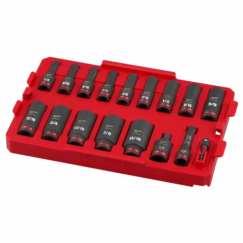 Milwaukee Shockwave Impact Duty Socket 3/8" Drive 17-Piece SAE Tray Set