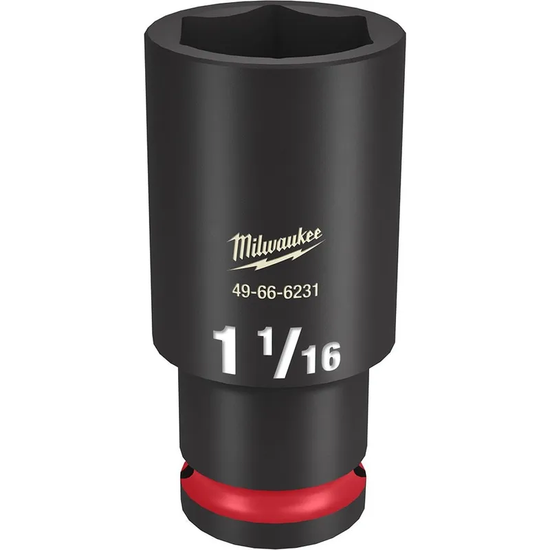 Milwaukee SHOCKWAVE Impact Duty 1/2"Drive 1-1/16" Deep 6 Point Socket