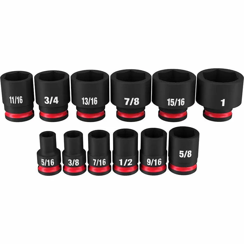 Milwaukee 12PCSHOCKWAVE Impact Duty 3/8" Drive SAE Standard 6 Point Socket Set